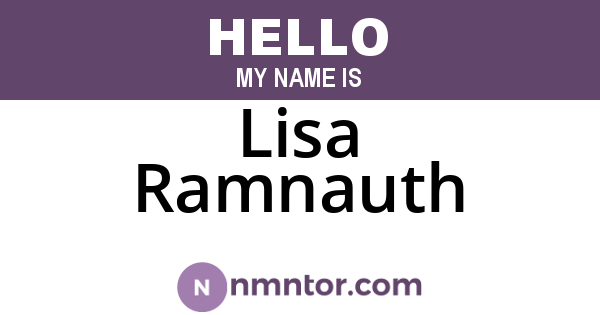Lisa Ramnauth