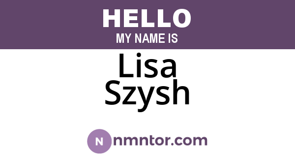 Lisa Szysh