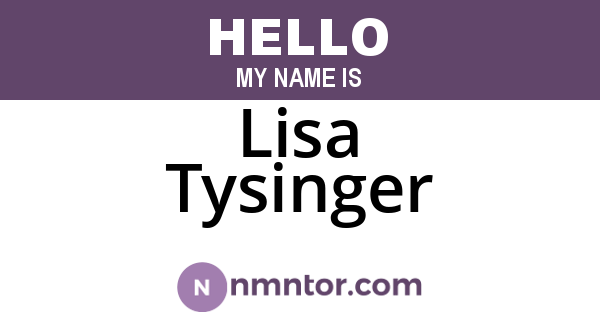 Lisa Tysinger