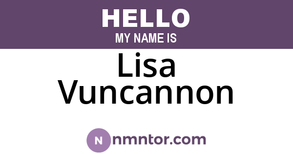Lisa Vuncannon