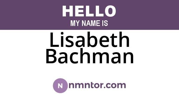 Lisabeth Bachman