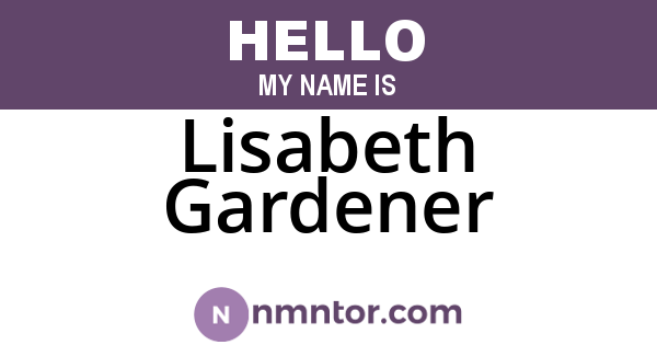 Lisabeth Gardener
