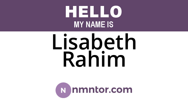 Lisabeth Rahim