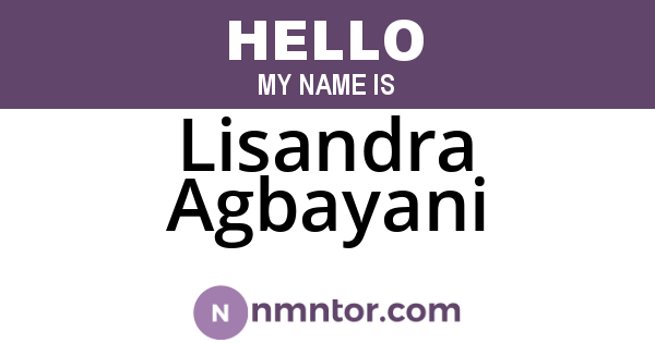 Lisandra Agbayani
