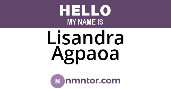 Lisandra Agpaoa