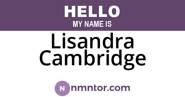 Lisandra Cambridge