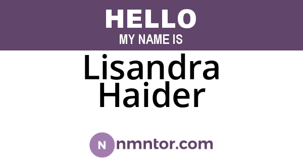 Lisandra Haider