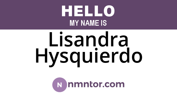 Lisandra Hysquierdo