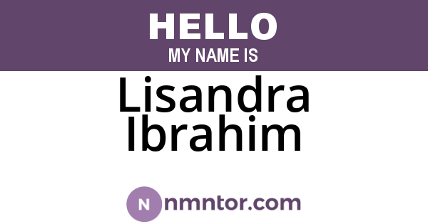 Lisandra Ibrahim