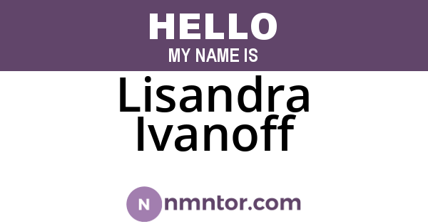 Lisandra Ivanoff