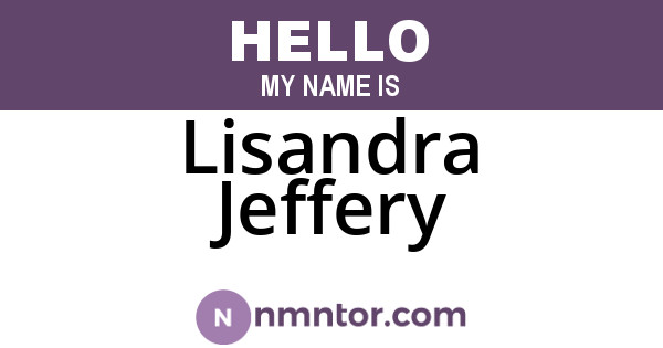 Lisandra Jeffery