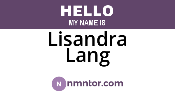 Lisandra Lang