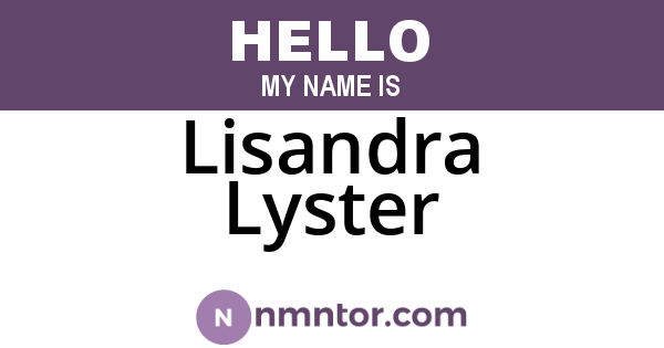 Lisandra Lyster