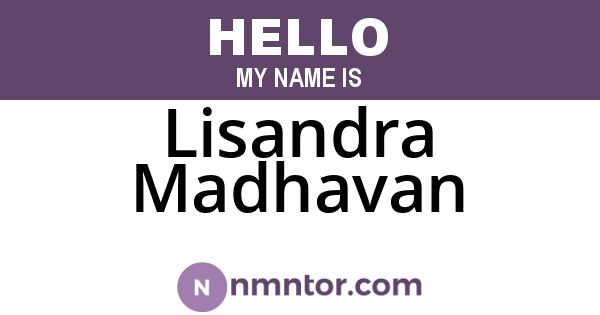 Lisandra Madhavan