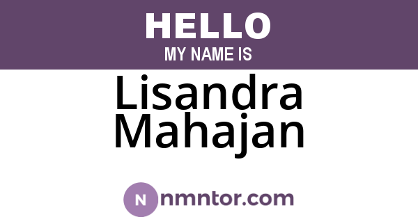 Lisandra Mahajan