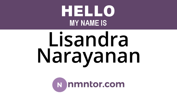 Lisandra Narayanan