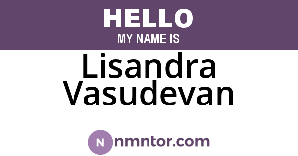 Lisandra Vasudevan