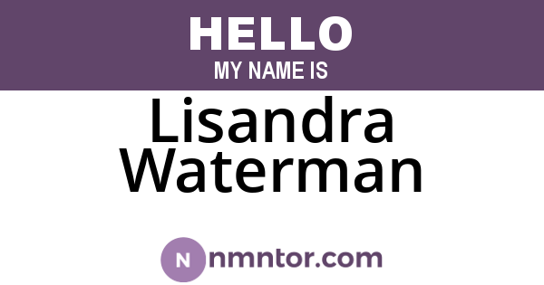 Lisandra Waterman