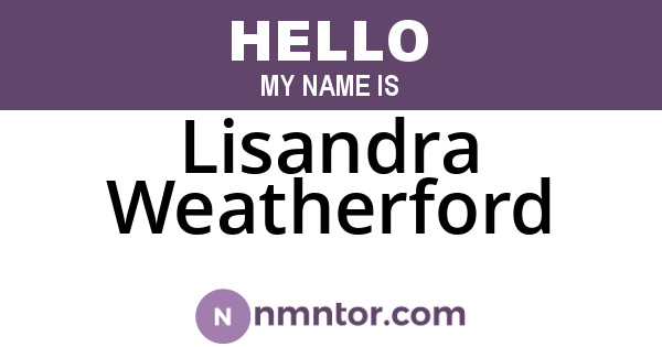 Lisandra Weatherford