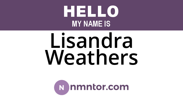 Lisandra Weathers