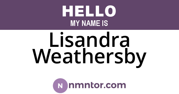 Lisandra Weathersby