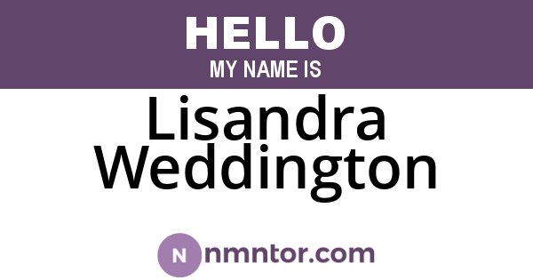 Lisandra Weddington