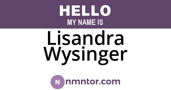 Lisandra Wysinger