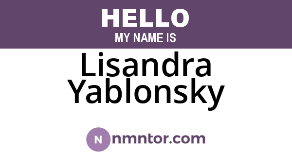 Lisandra Yablonsky