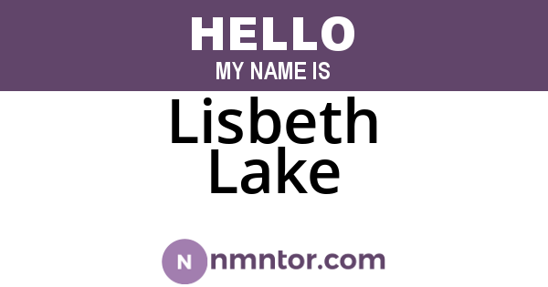 Lisbeth Lake