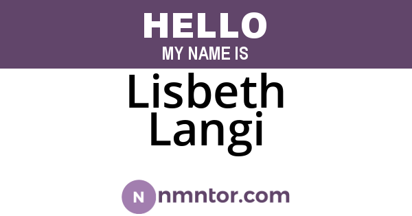 Lisbeth Langi