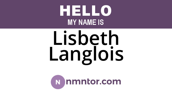 Lisbeth Langlois