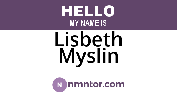 Lisbeth Myslin