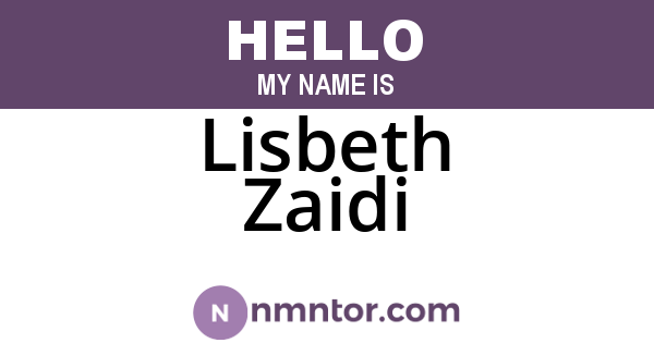 Lisbeth Zaidi