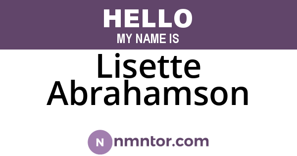 Lisette Abrahamson