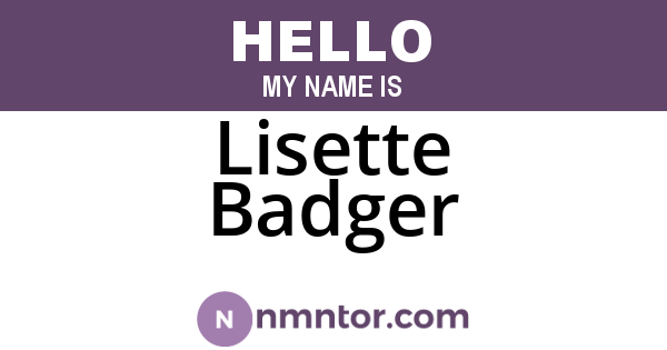 Lisette Badger