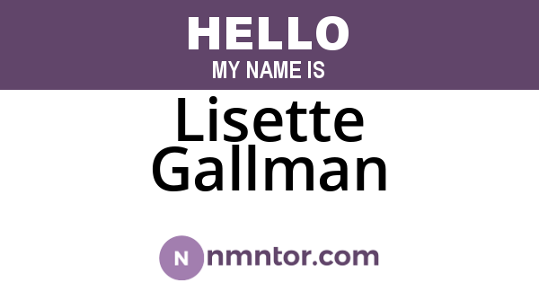 Lisette Gallman