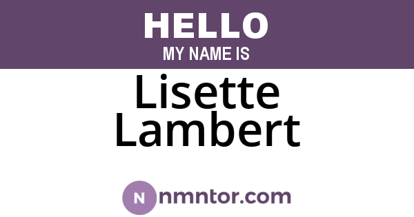 Lisette Lambert