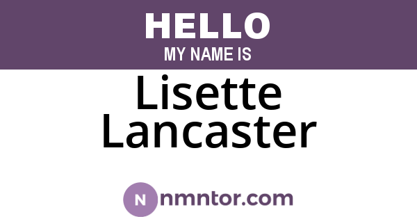 Lisette Lancaster