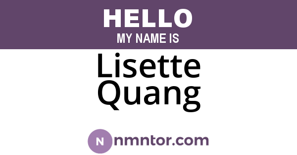Lisette Quang