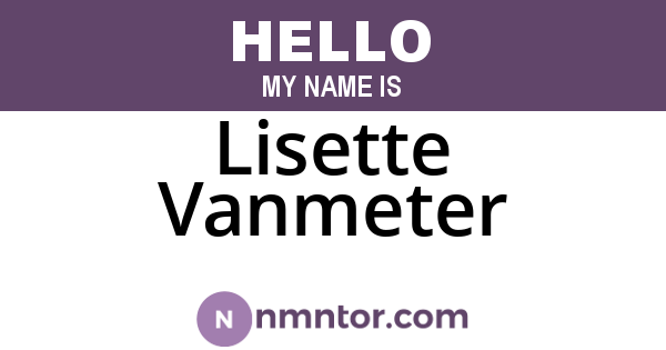 Lisette Vanmeter