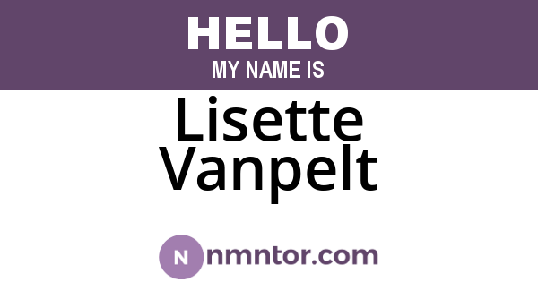 Lisette Vanpelt