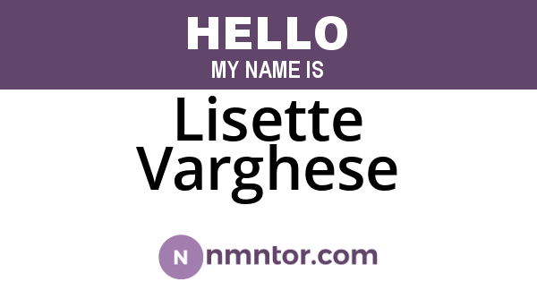 Lisette Varghese