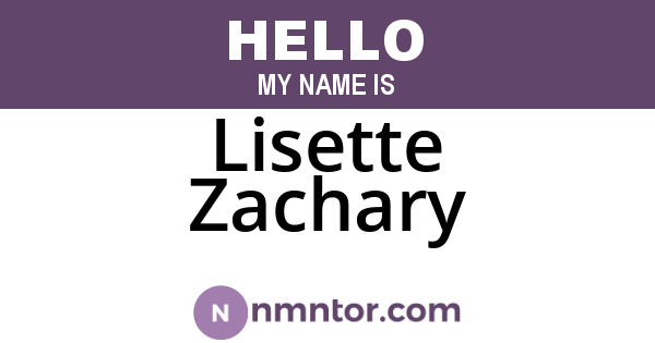 Lisette Zachary