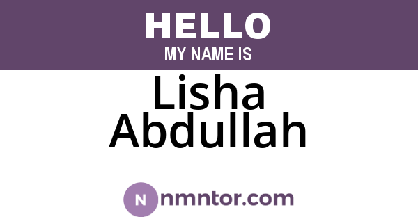 Lisha Abdullah