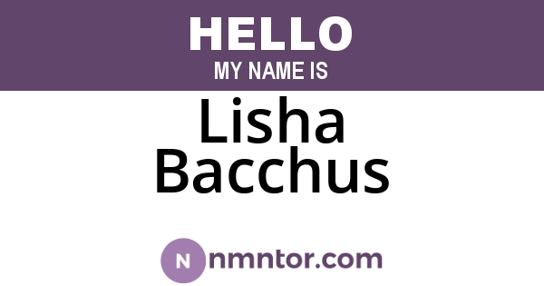 Lisha Bacchus