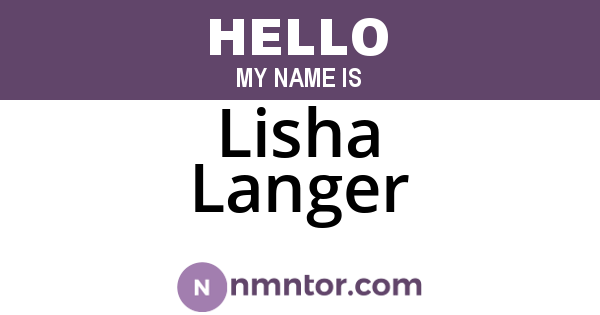 Lisha Langer