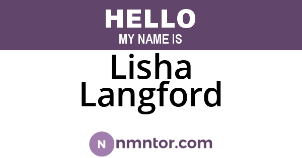 Lisha Langford