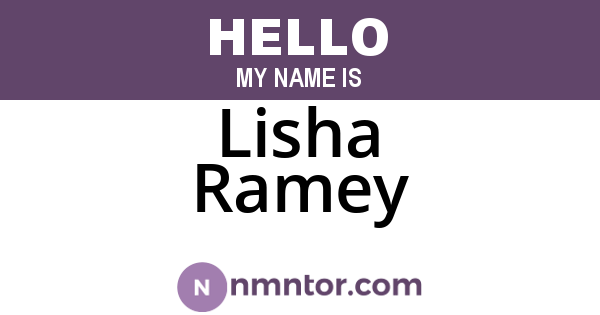 Lisha Ramey