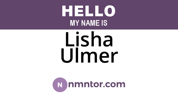 Lisha Ulmer