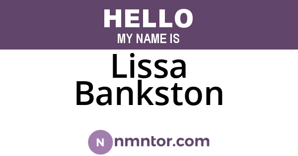 Lissa Bankston